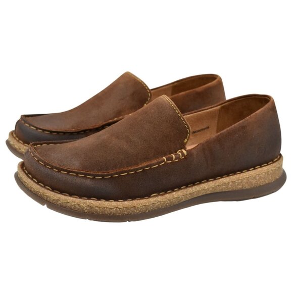 Born Mens 9.5 Baylor Brown Glazed Ginger Distressed Suede Slip On Casual Shoes main image 10